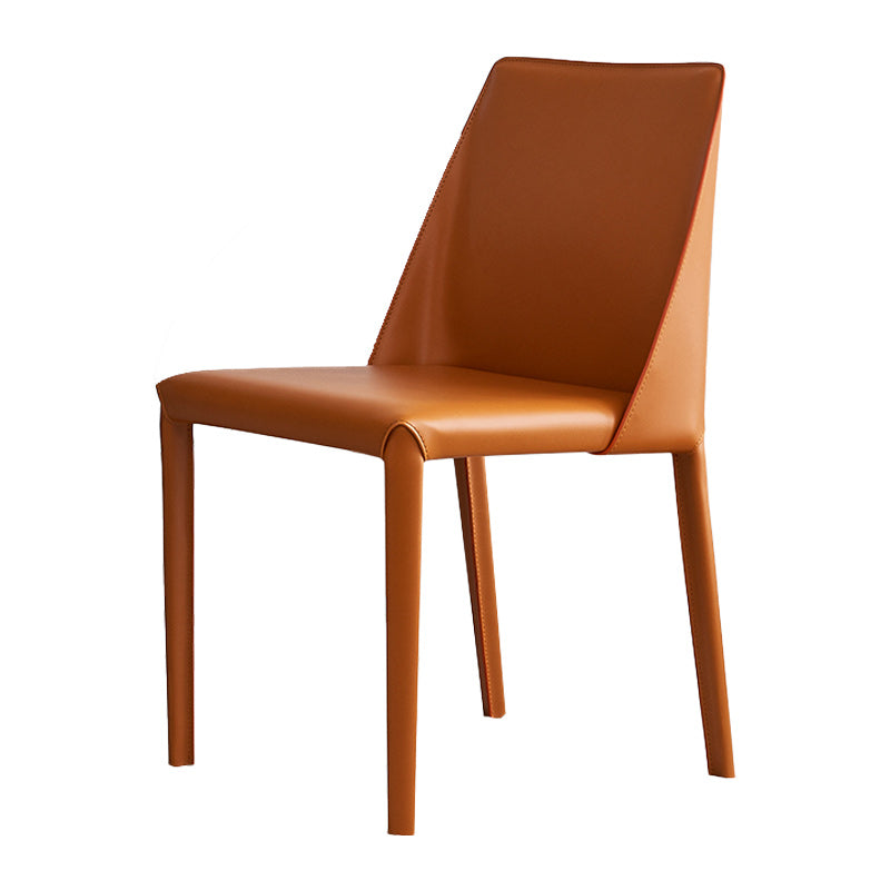 Modern Leather Dining Chairs Metal Armless Dining Chair for Home Use