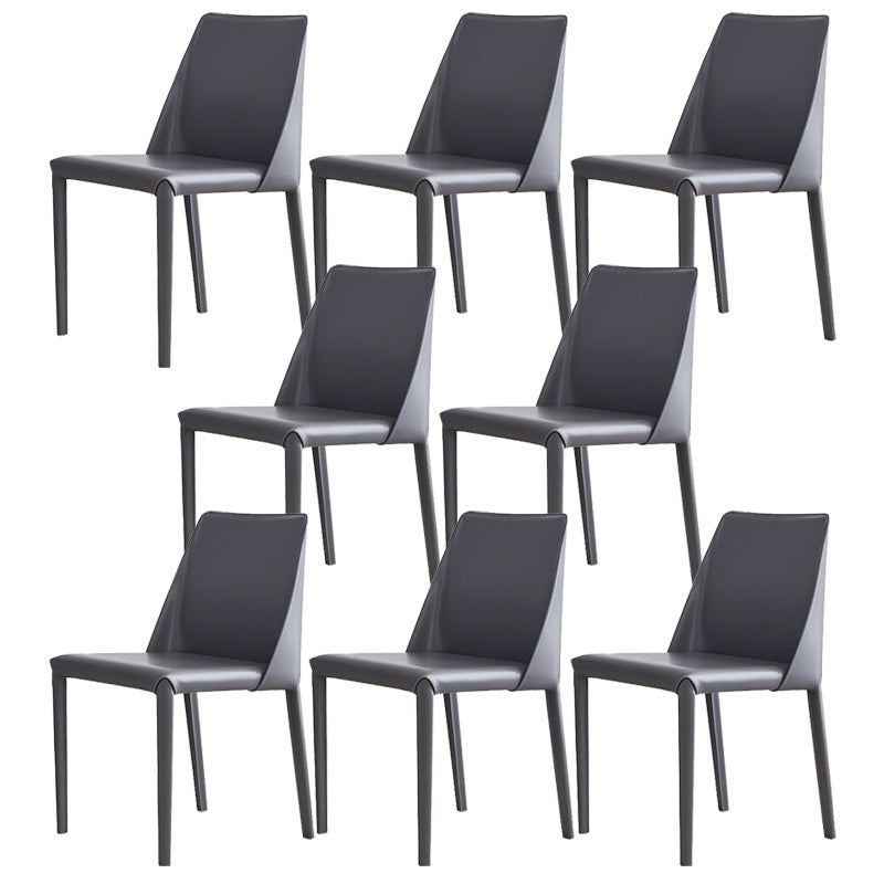 Modern Leather Dining Chairs Metal Armless Dining Chair for Home Use