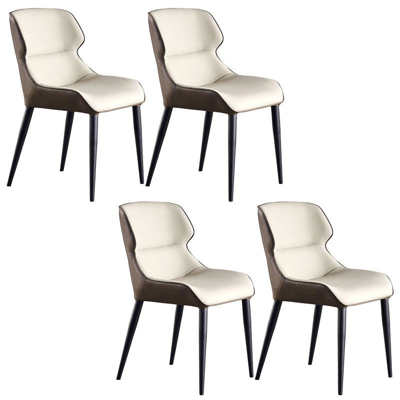 Modern Style Faux Leather Dining Chairs Metal Arm Dining Chair for Home Use