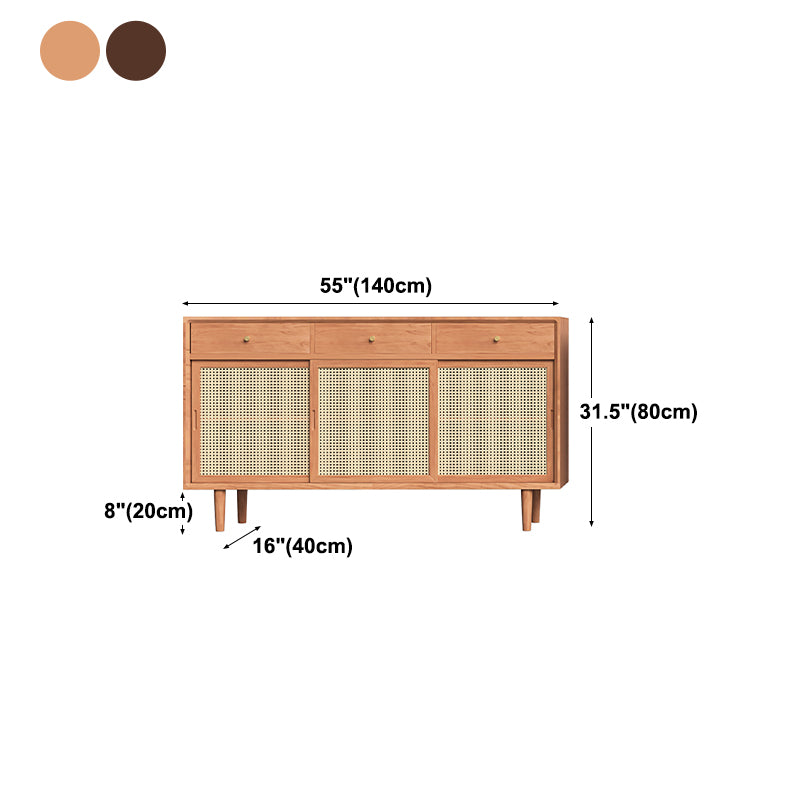 15.75"W Sideboard Contemporary Style Solid Wood Dining Server for Kitchen Living Room