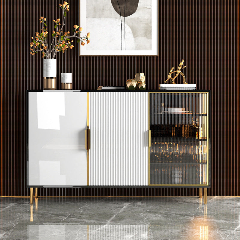 Contemporary Style Sideboard Black Dining Room Sideboard for Kitchen