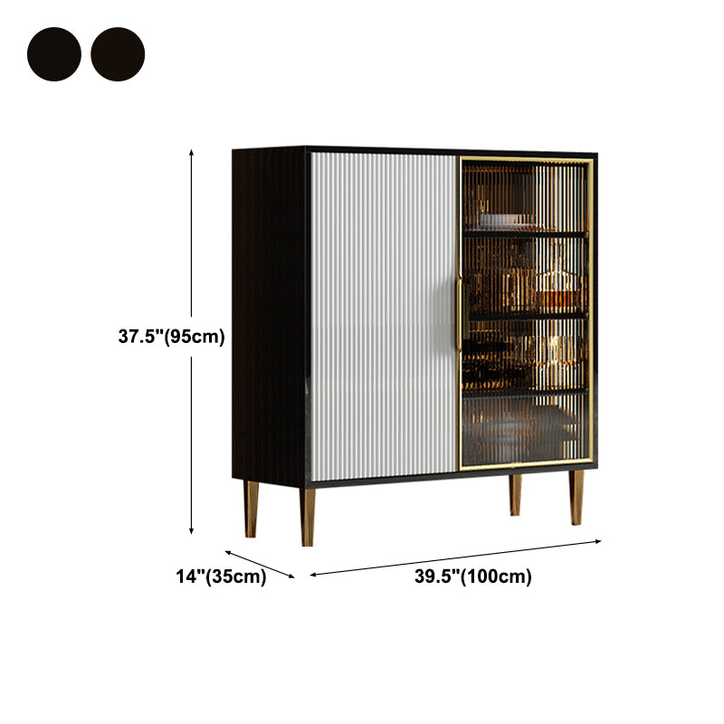 Contemporary Style Sideboard Black Dining Room Sideboard for Kitchen