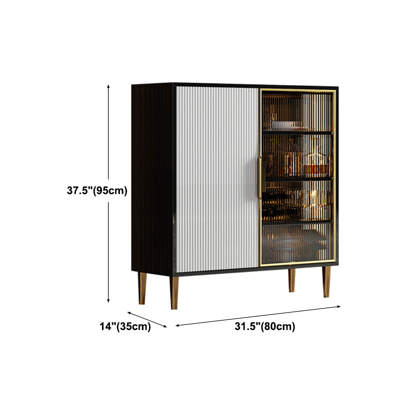 Contemporary Style Sideboard Black Dining Room Sideboard for Kitchen