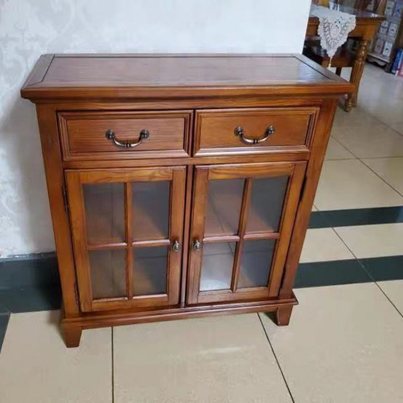 Modern Solid Wood Sideboard Table Brown Sideboard with Door and Drawer