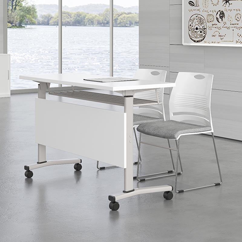 Manufactured Wood Top Folding Desk Modern Office Desk with Wheels