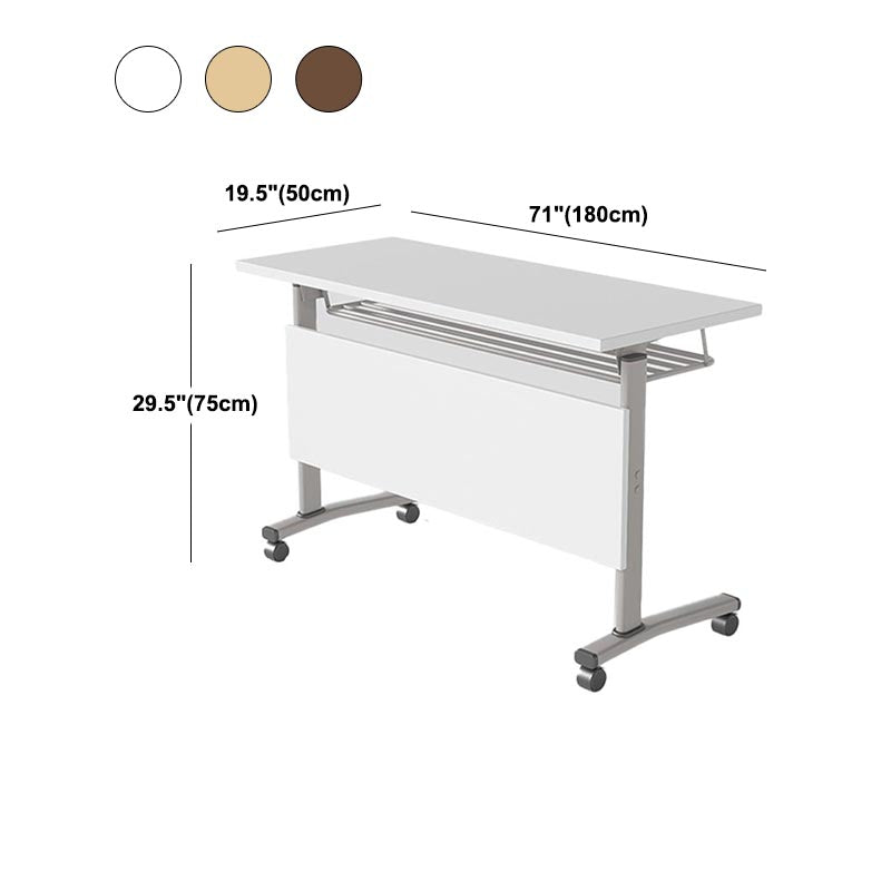 Manufactured Wood Top Folding Desk Modern Office Desk with Wheels