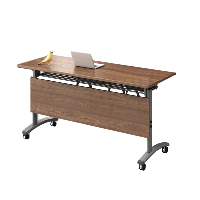 Contemporary Manufactured Wood Desk Rectangular Office Desk with Wheels