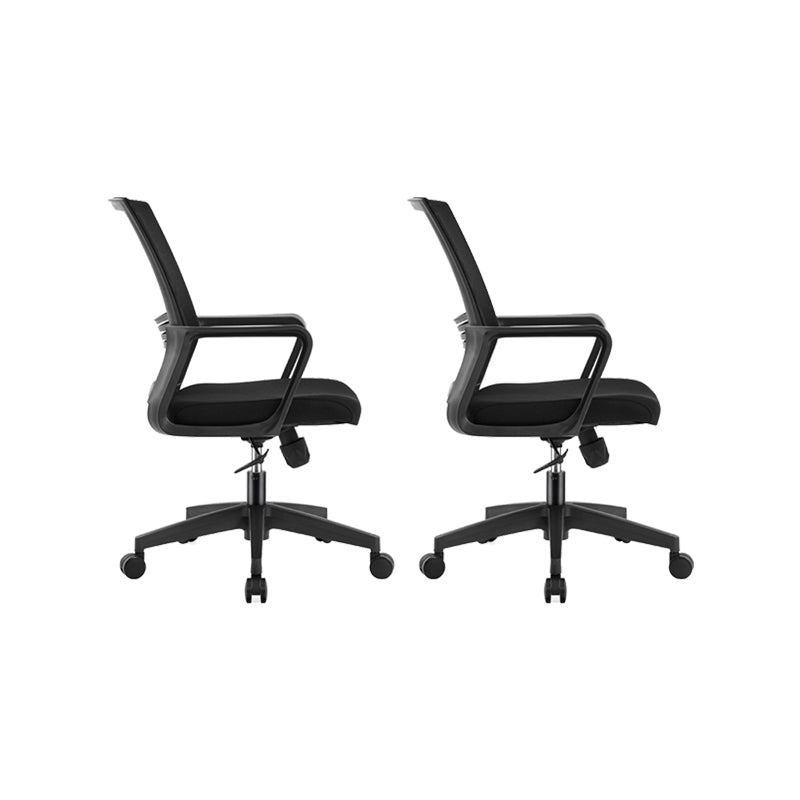 Contemporary Fixed Arm Desk Chair Height-adjustable Ergonomic Desk Chair