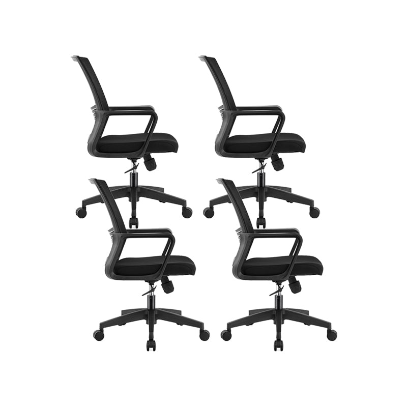 Contemporary Fixed Arm Desk Chair Height-adjustable Ergonomic Desk Chair