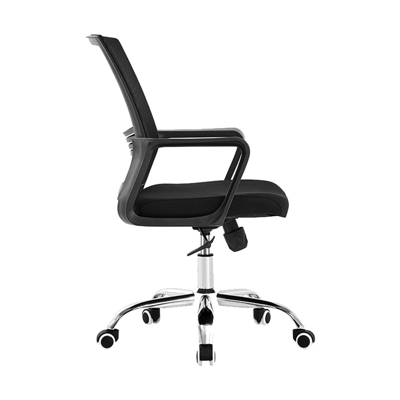 Contemporary Fixed Arm Desk Chair Height-adjustable Ergonomic Desk Chair