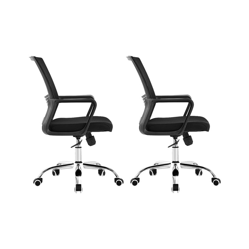 Contemporary Fixed Arm Desk Chair Height-adjustable Ergonomic Desk Chair