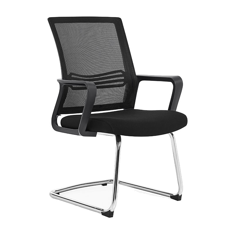 Contemporary Fixed Arm Desk Chair Height-adjustable Ergonomic Desk Chair