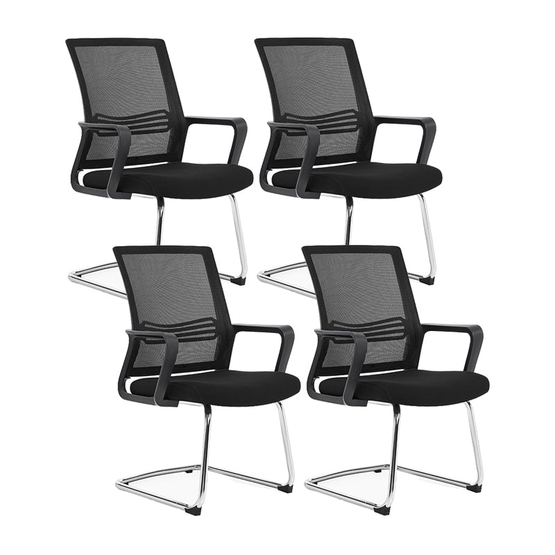 Contemporary Fixed Arm Desk Chair Height-adjustable Ergonomic Desk Chair