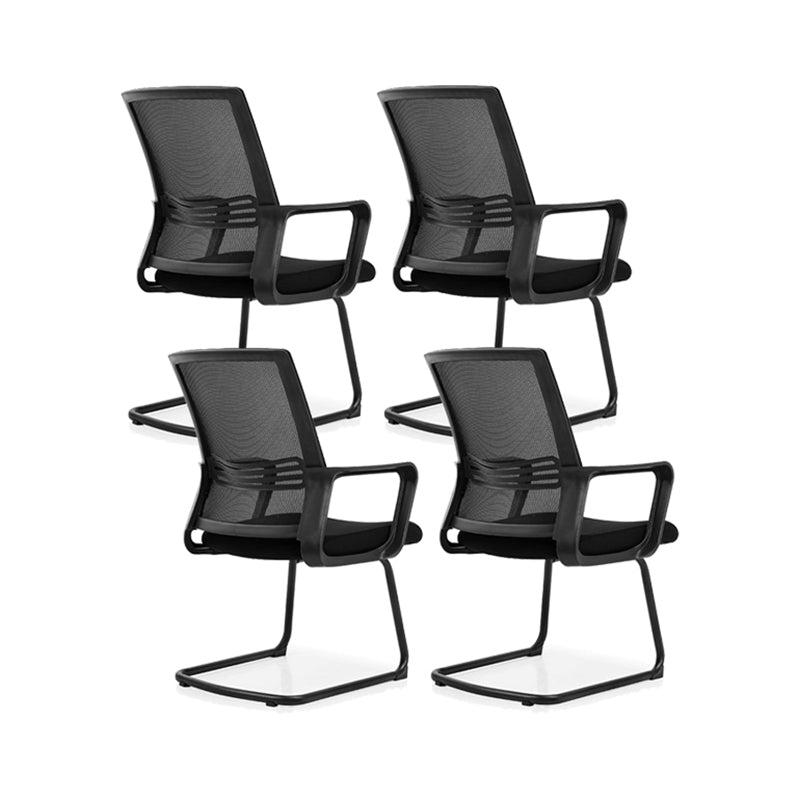 Contemporary Fixed Arm Desk Chair Height-adjustable Ergonomic Desk Chair