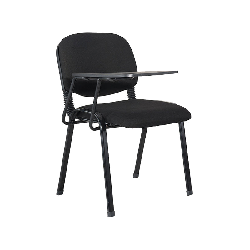 Black Metal Base Conference Chair Contemporary Low Back Armless Chair