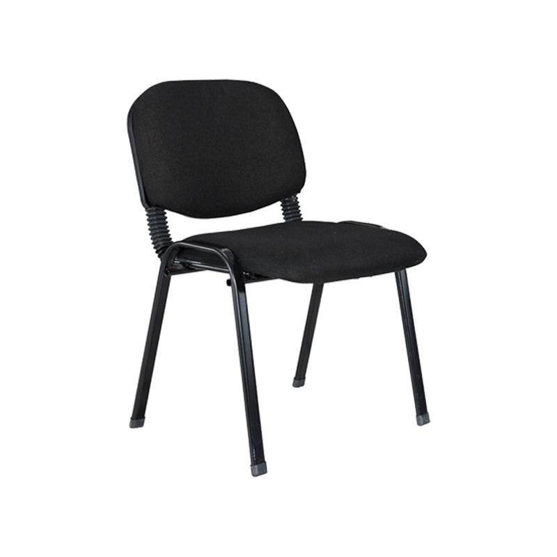 Black Metal Base Conference Chair Contemporary Low Back Armless Chair