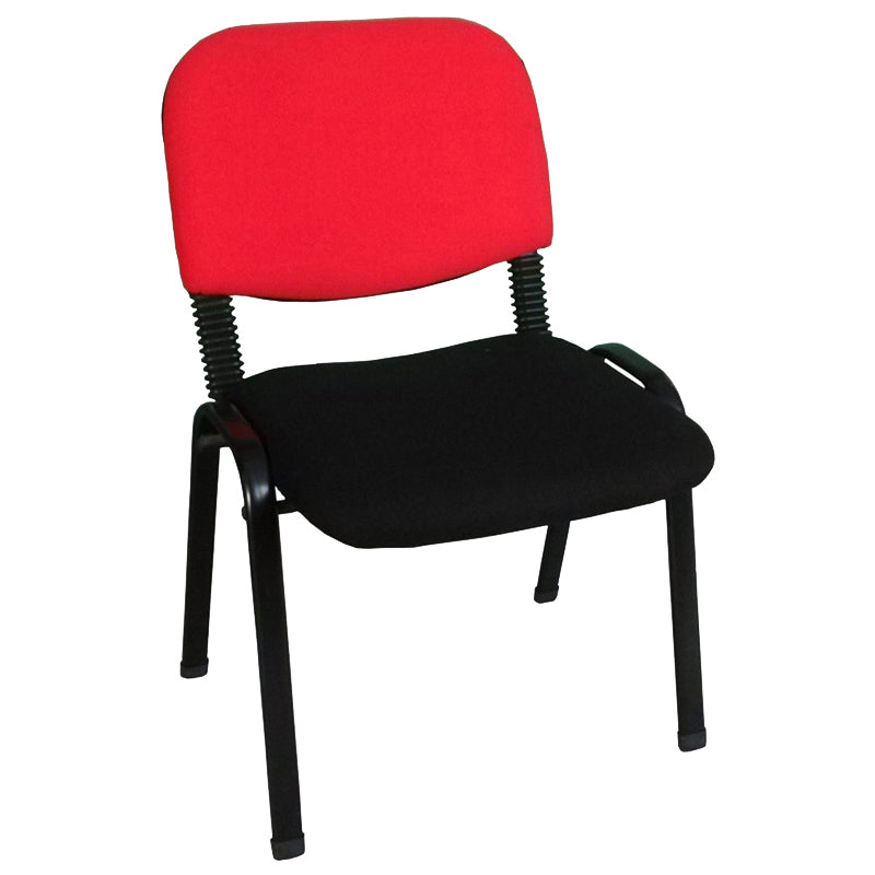 Black Metal Base Conference Chair Contemporary Low Back Armless Chair