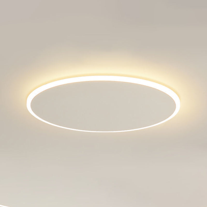 White LED Flush Mount Modern Metal Circle Ceiling Mounted Fixture for Bedroom