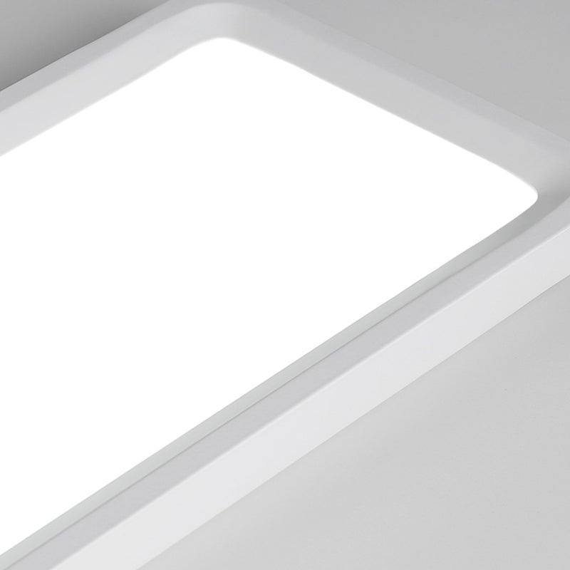 Modern Square Shape Ceiling Lamp LED Flush Mount Light with Acrylic Shade in White