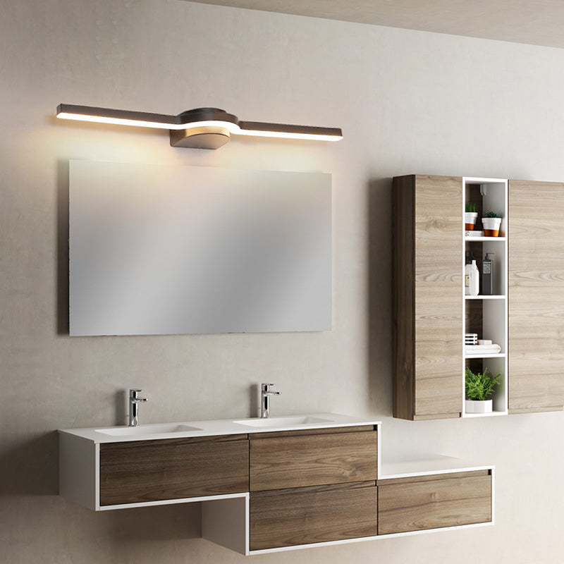 Modern Style Linear Shape Wall Sconce Metal 1 Light Wall Lighting for Bathroom