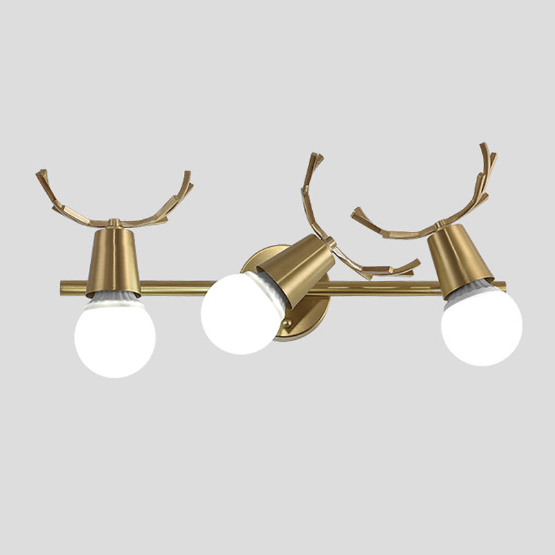 Multi-Light Geometric Vanity Sconce Modern Style Metal Sconce Lights in Gold