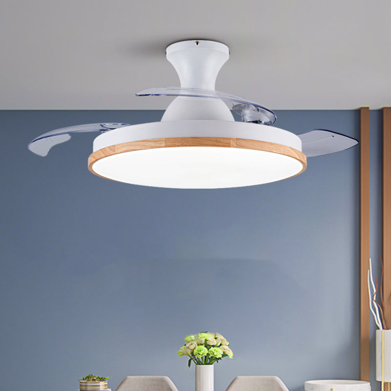 Round Shape Ceiling Fan Lights Kids Style Metal Ceiling Fan Lamps