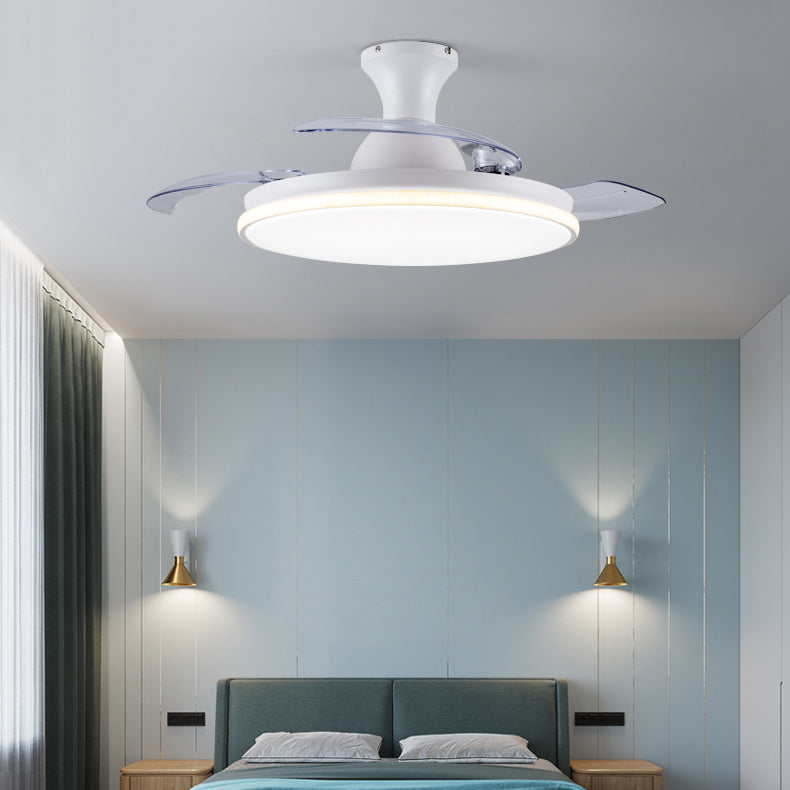 Round Shape Ceiling Fan Lights Kids Style Metal Ceiling Fan Lamps