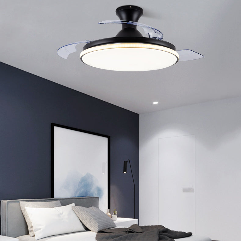 Round Shape Ceiling Fan Lights Kids Style Metal Ceiling Fan Lamps