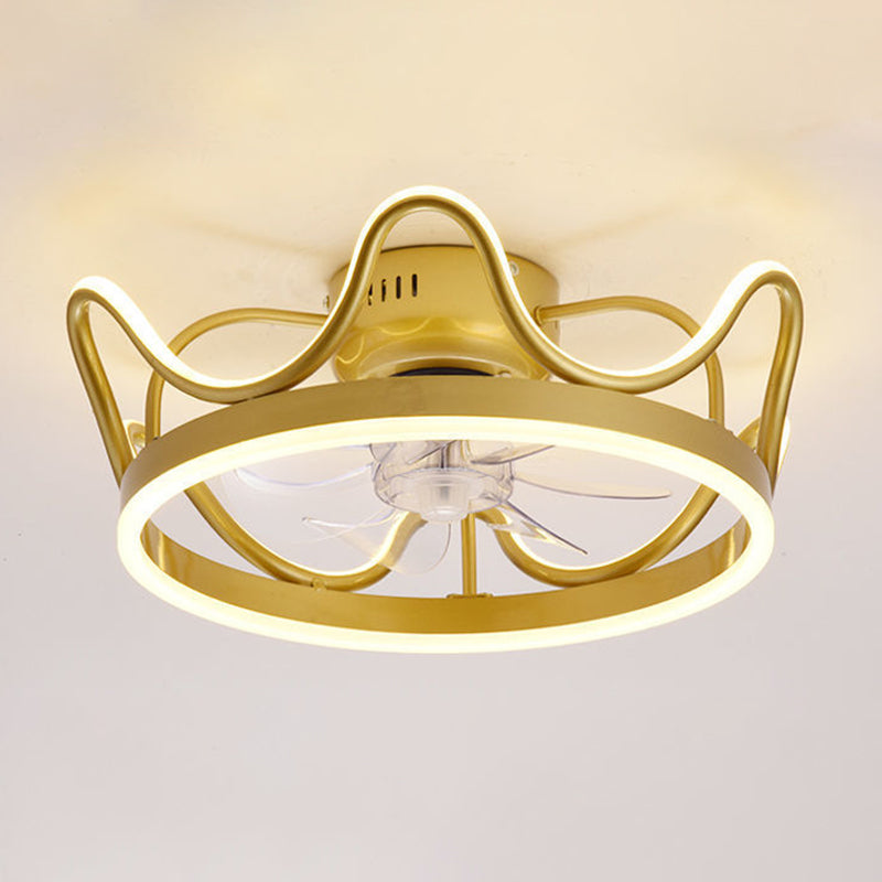 2 Light Ceiling Fan Light Modern Style Metal Ceiling Fan Light for Children's Room