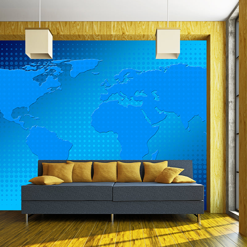 Photography Stain Resistant Wall Mural Map Drawing Room Wallpaper