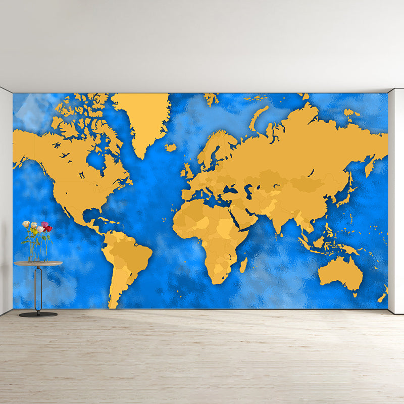 Map Mildew Resistant Photography Wallpaper Living Room Wall Mural