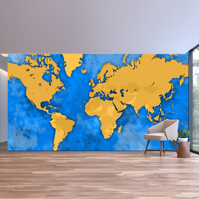 Map Mildew Resistant Photography Wallpaper Living Room Wall Mural