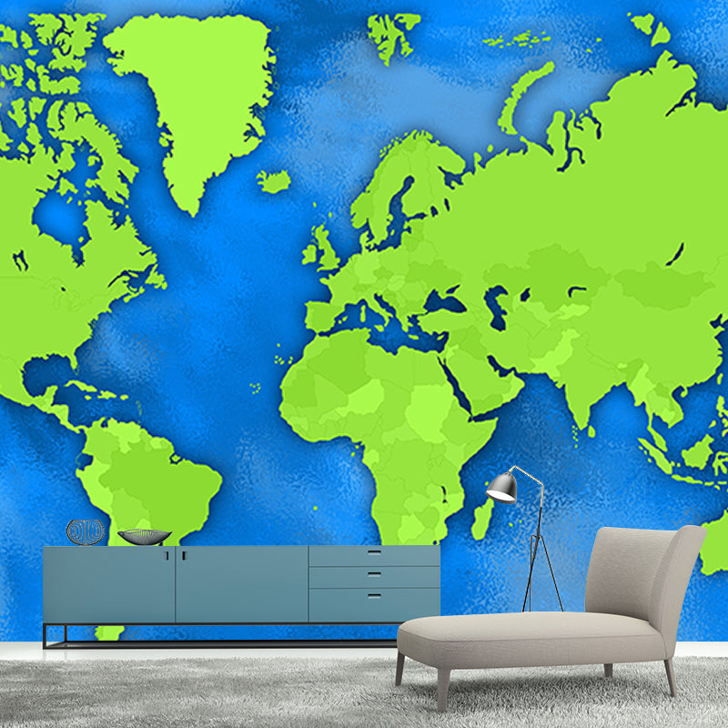 Map Mildew Resistant Photography Wallpaper Living Room Wall Mural