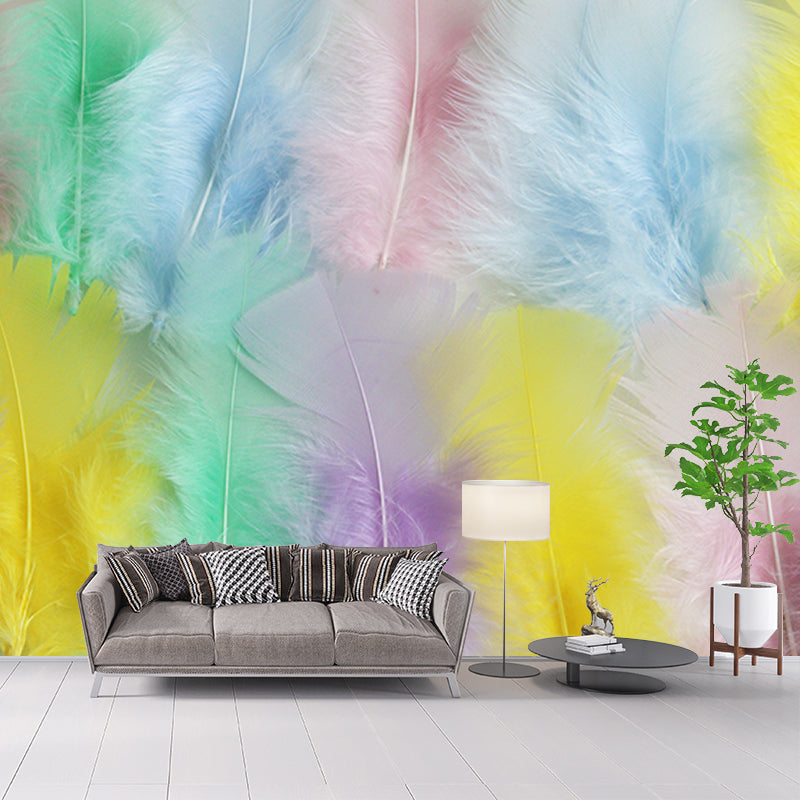 Photography Stain Resistant Wallpaper Feather Drawing Room Wall Mural