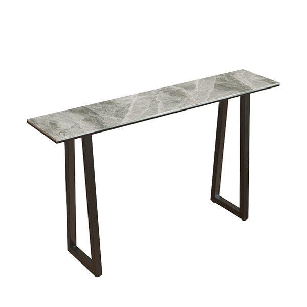 Rectangle Stone Bistro Accent Dining Table Industrial Sled Indoor Pub Table