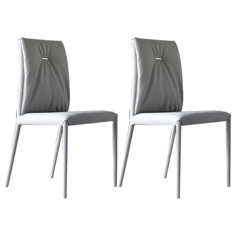 Modern Style Faux Leather Dining Chairs Metal Armless Dining Chair for Restaurant Use