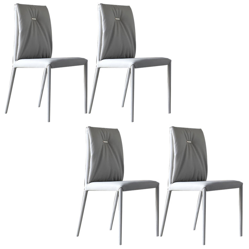 Modern Style Faux Leather Dining Chairs Metal Armless Dining Chair for Restaurant Use