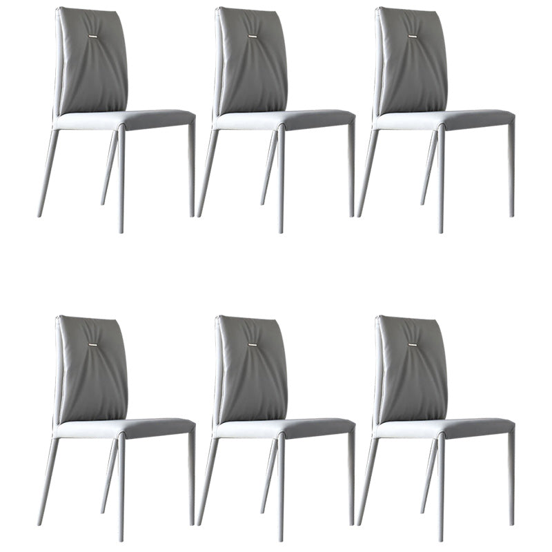 Modern Style Faux Leather Dining Chairs Metal Armless Dining Chair for Restaurant Use