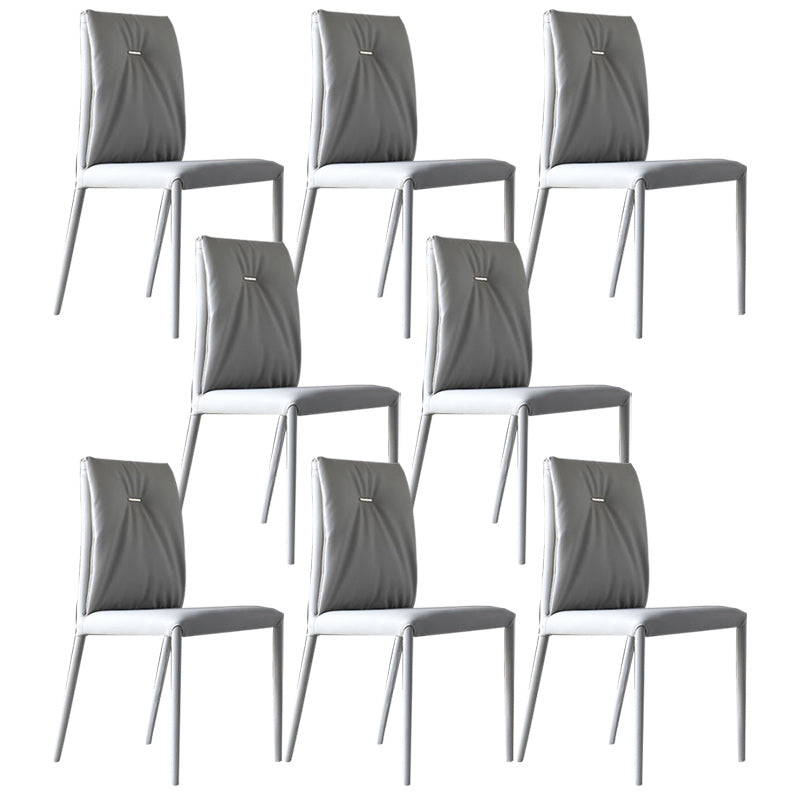 Modern Style Faux Leather Dining Chairs Metal Armless Dining Chair for Restaurant Use