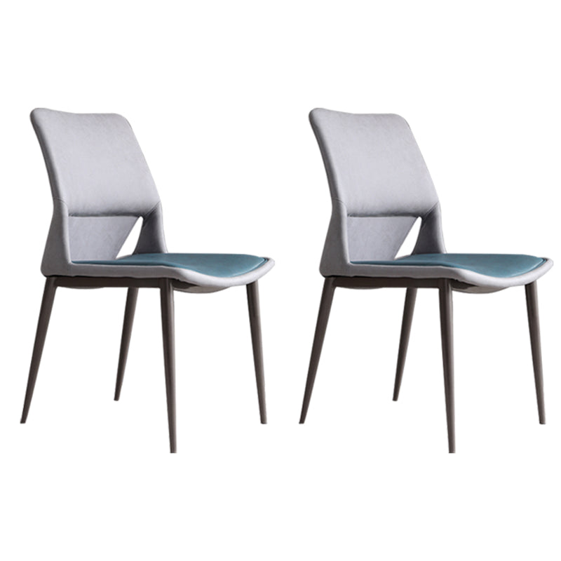 Modern Style Faux Leather Dining Chair Metal Armless Dining Chair for Restaurant Use