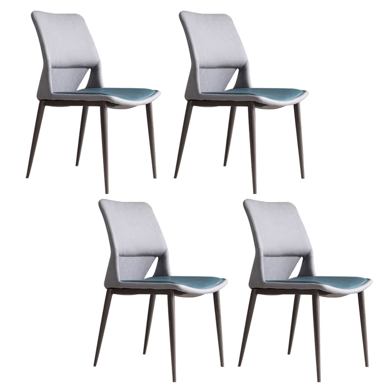 Modern Style Faux Leather Dining Chair Metal Armless Dining Chair for Restaurant Use