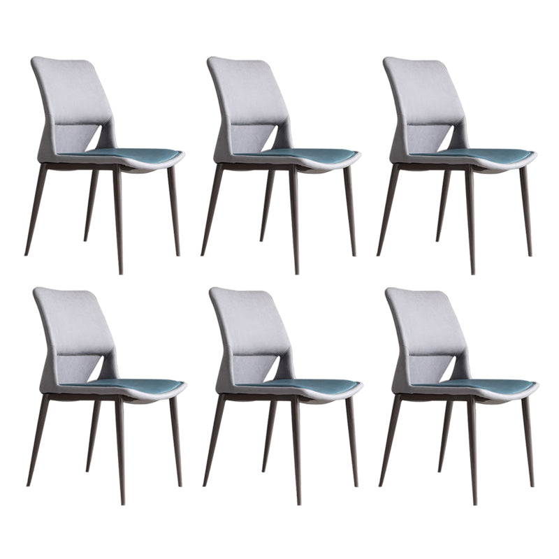 Modern Style Faux Leather Dining Chair Metal Armless Dining Chair for Restaurant Use