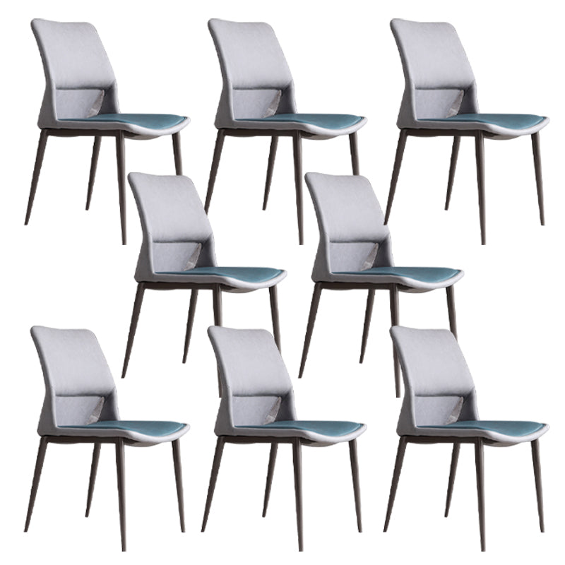 Modern Style Faux Leather Dining Chair Metal Armless Dining Chair for Restaurant Use