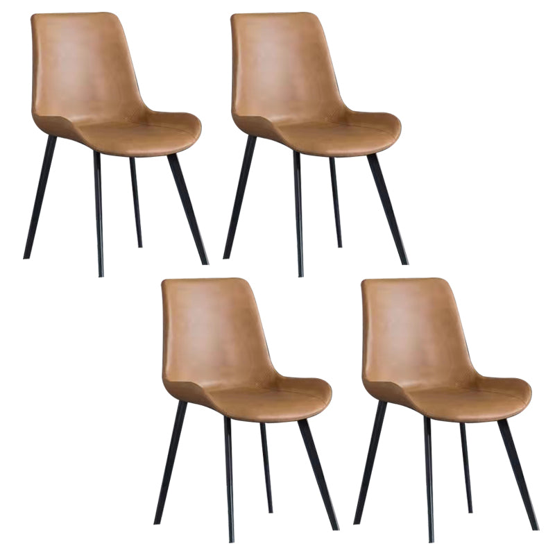 Modern Style Faux Leather Dining Chairs Metal Dining Chair for Restaurant Use