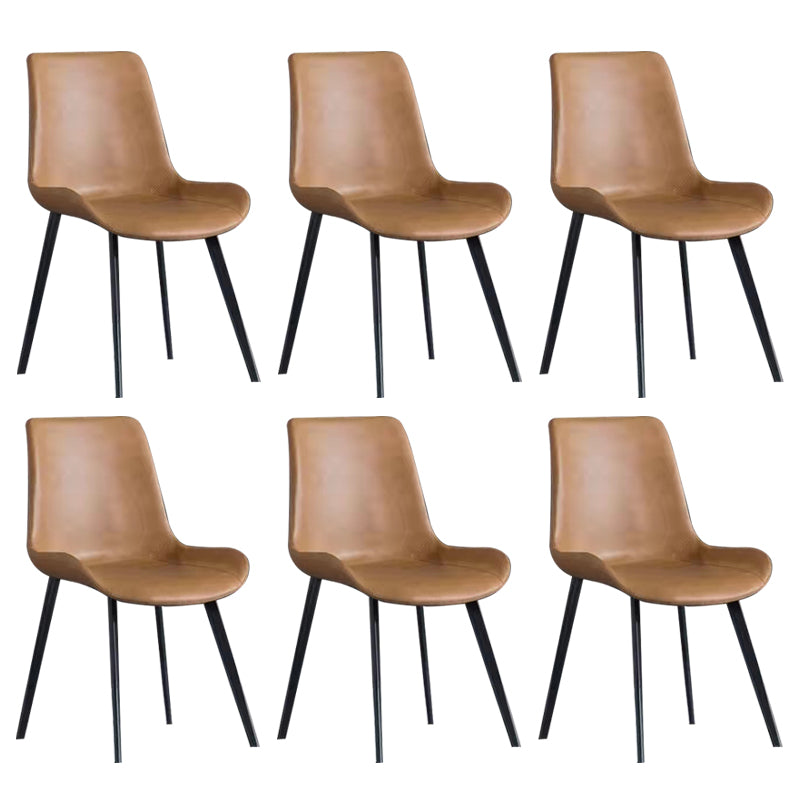 Modern Style Faux Leather Dining Chairs Metal Dining Chair for Restaurant Use