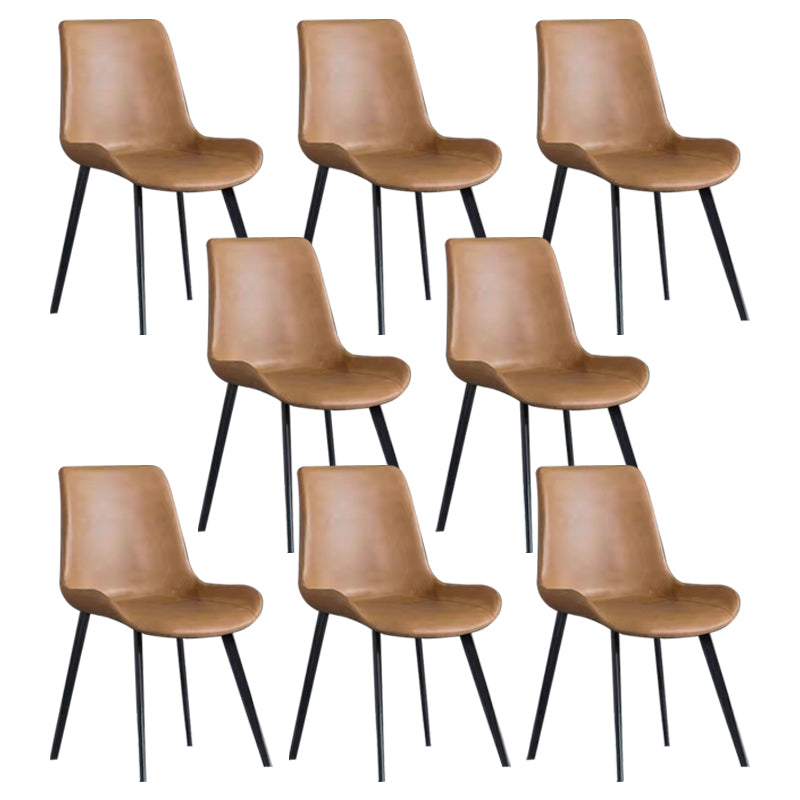 Modern Style Faux Leather Dining Chairs Metal Dining Chair for Restaurant Use