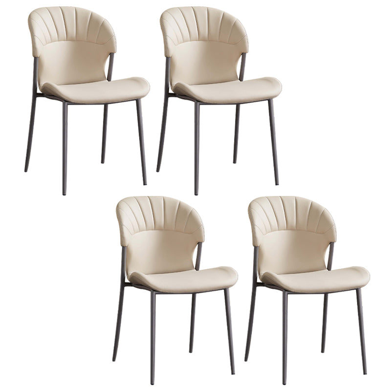 Contemporary Faux Leather Dining Chairs Metal Dining Chair for Restaurant Use