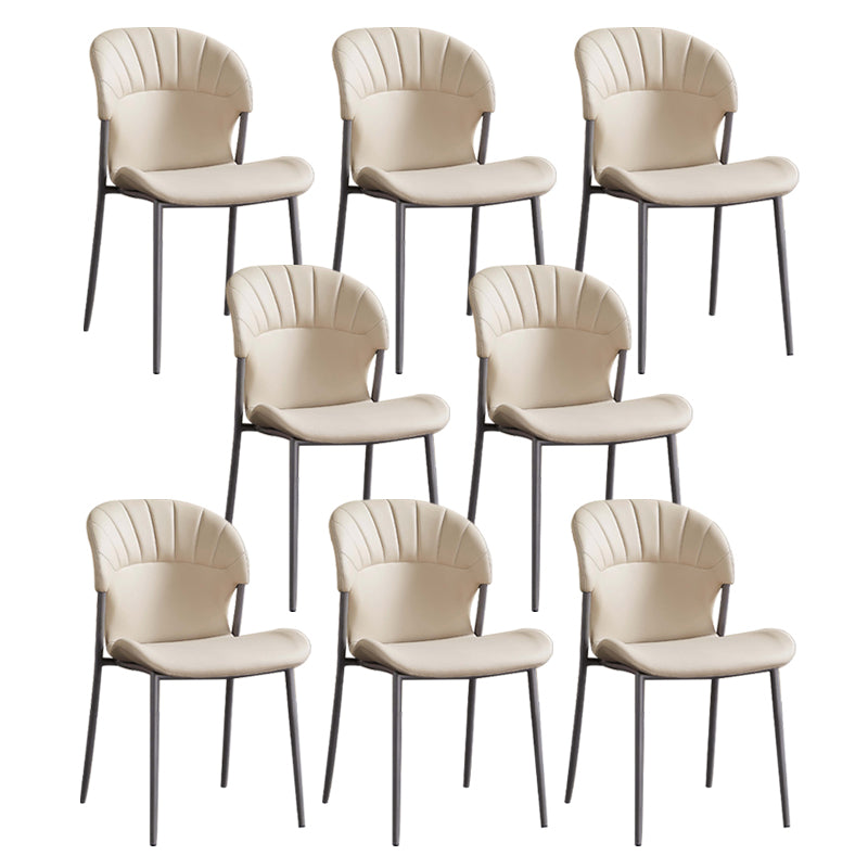 Contemporary Faux Leather Dining Chairs Metal Dining Chair for Restaurant Use