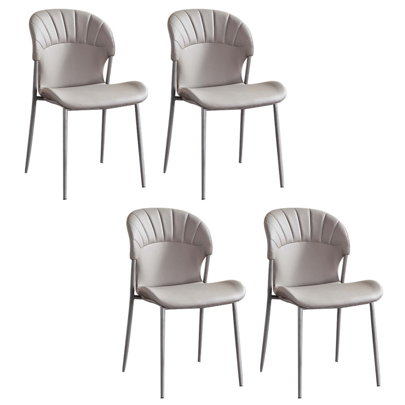 Contemporary Faux Leather Dining Chairs Metal Dining Chair for Restaurant Use