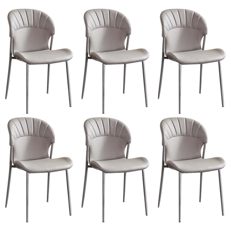 Contemporary Faux Leather Dining Chairs Metal Dining Chair for Restaurant Use